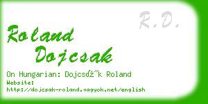 roland dojcsak business card